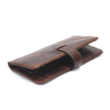 Oil wax leather men's leather wallet casual retro long wallet large capacity multi-position clutch men's purse