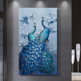 DIY 5D Full Diamond Embroidery blue peacock Diamond Painting Cross Stitch Kits Diamond Mosaic Home Decoration