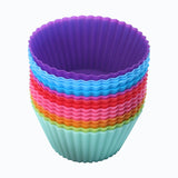 Muffin Cupcake Silicone Cups 12pcs/lot Round For Muffin Cupcake DIY Baking Fondant Muffin Cake Cups Molds Free Shipping