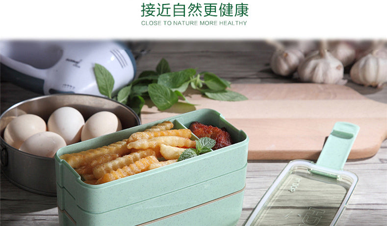 New Arrive 750ml Japanese Microwave Lunch Box Portable 3 Layer Bento Box Healthy Food Container Oven Dinnerware set