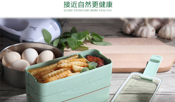 New Arrive 750ml Japanese Microwave Lunch Box Portable 3 Layer Bento Box Healthy Food Container Oven Dinnerware set