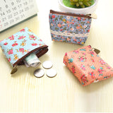 New Women Purses Cute Zipper Small flower Bag female Girl Headset Line Coin Purse Card Bag Clutch Wallet key bags Wholesale