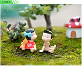 1pc micro landscape decoration DIY landscaping accessories material bow couple potted decoration couple decoration