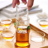 CJ257 glass tea pot with filter,clear heat resistant borosilicate blooming teapot,heat-resistant teapots for puer,flower teas