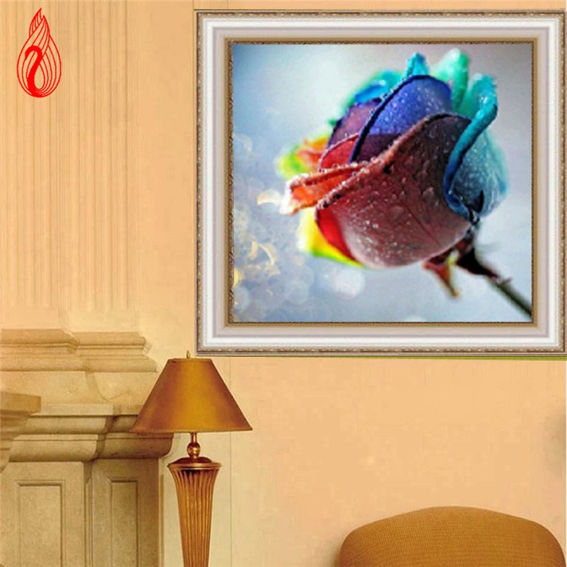 DIY 5D Full Diamond Embroidery Colorful Roses Round Diamond Painting Cross Stitch Kits Diamond Mosaic Home Decoration