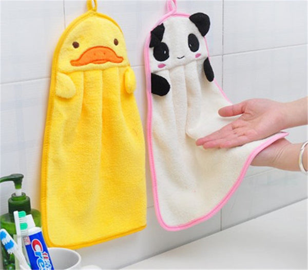 Lovely Cartoon Children Hand Dry Towel For Kids Kitchen Bathroom Kid Soft Plush Fabric Hang Towel For Children Towels