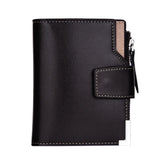 Elegant casual men's wallet vertical section multi-function card holder PU genuine multi-card buckle purse