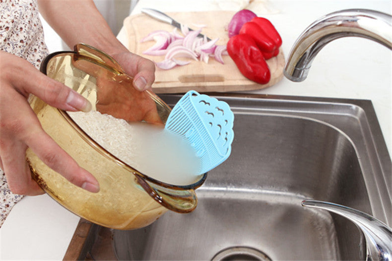 Leaf Shape Rice Wash Sieve Beans Peas strainer Cleaning colander Gadget Rice Washing Device kitchen cooking tools