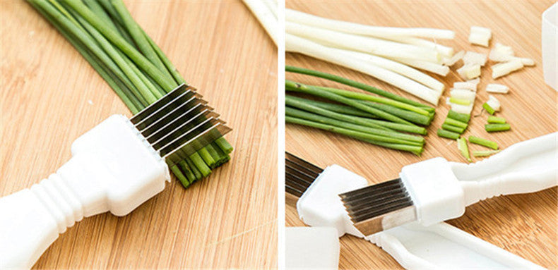 Convenient Onion Knife CutterGraters Slicers Shredder Plastic+Stainless Steel knives With Cover Vegetable Tools