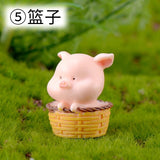 2pcs/lot Piggy Story Micro Landscape Resin Crafts Small Decoration Keychain Accessories Dolls 12 Zodiac Pigs