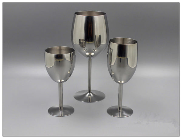 2Pcs Classical Wine Glasses Stainless Steel 18/8 Wineglass Bar Wine Glass Champagne Cocktail Drinking Cup Charms Party Supplies