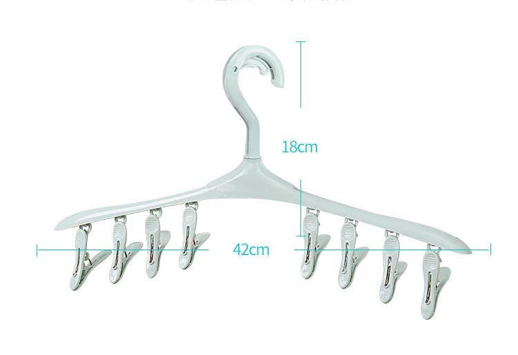 Plastic Portable Bathrooms Cloth Hanger Rack with Detachable clips Clothespin Clothes Hangers Socks Underwear drying Clips Main image