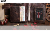 Oil wax leather men's leather wallet casual retro long wallet large capacity multi-position clutch men's purse