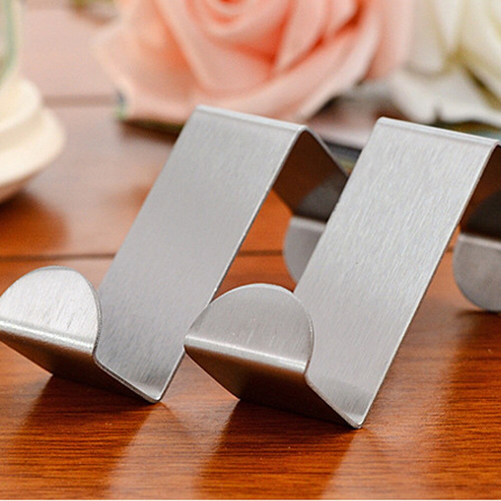Newest 2PC Door Hook Stainless Kitchen Cabinet Clothes Hanger Levert Dropship