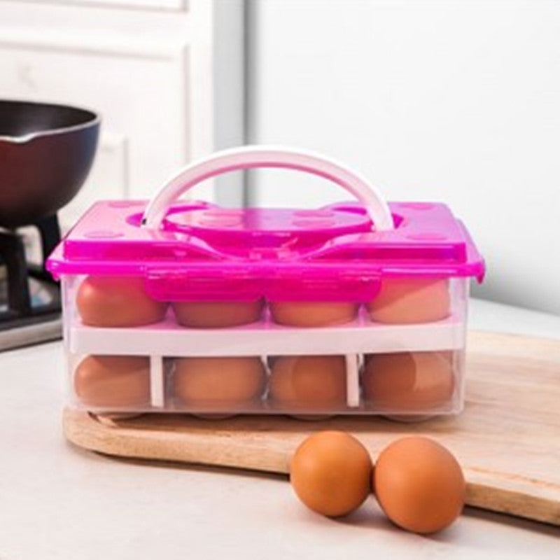 Bilayer Egg Storage Box 24 Grid Food Container Keep Eggs Fresh Organizer Kitchen Supplies Main image