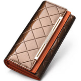 Women's Wallets Women Cowhide Leather Wallet Luxury Design Ladies Party Clutch Patent Leather Purses Long Card Holder