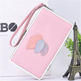 Tide leaf new long section of lychee pattern ladies wallet Korean casual lunch box clutch ladies' leather handbag purse