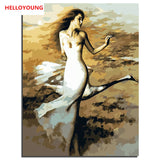 Youth Dancers Digital Painting DIY Handpainted Oil Painting by numbers oil paintings chinese scroll paintings Home Decoration