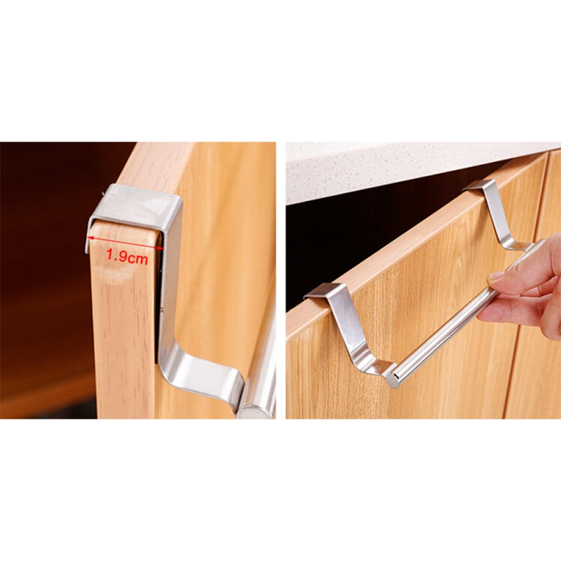 24/36cm Cabinet Drawer Towel Stainless Steel Hanging Rack Storage Holder Over Door Hanger Kitchen Bathroom Organizer Hanger