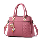 Fashion Women Handbags Tassel PU Leather Totes Bag Top-handle Embroidery Crossbody Bag Shoulder Bag Lady Simple Style Hand Bags