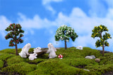 XBJ143 Mini 10pcs Cute little white rabbit decoration supplies moss micro landscape deco  Garden deco Creative handicrafts
