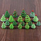 one piece Christmas Tree Miniature Figurine Mini Christmas Decoration For Home Kawaii Diy Fairy Garden Ornaments Resin Craft