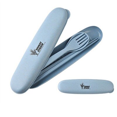 Portable Travel Cutlery Tableware Set Wheat Straw Dinnerware Sets Camping Picnic Kids School Gift Kitchen Tools
