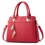 Fashion Women Handbags Tassel PU Leather Totes Bag Top-handle Embroidery Crossbody Bag Shoulder Bag Lady Simple Style Hand Bags