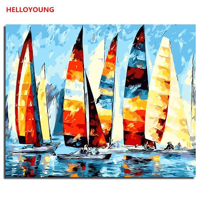 Bright night Digital Painting DIY Handpainted Oil Painting by numbers oil paintings chinese scroll paintings Home Decoration