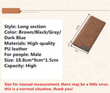 Fashion buttons ultra-thin young High quality PU clutch leather Multi-functional soft leather men's wallet