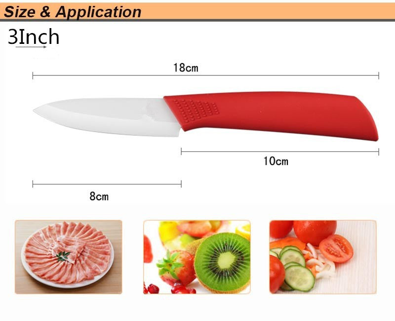 High quality 3" 4" 5" 6" inch brand Paring Fruit Utility Chef Kitchen Ceramic Knife Sets+Acrylic Holder Block
