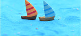 3pcs/lot micro-landscape decoration Mediterranean style Aegean sea zakka small sailing boat handmade aquarium decoration