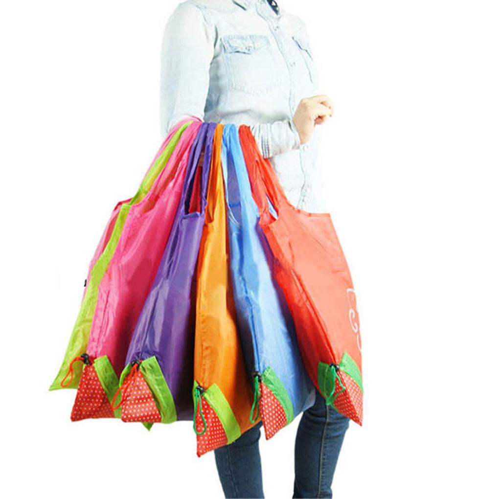 Strawberry Folding Reusable Storage Bag Recycling Use Shopping Bag