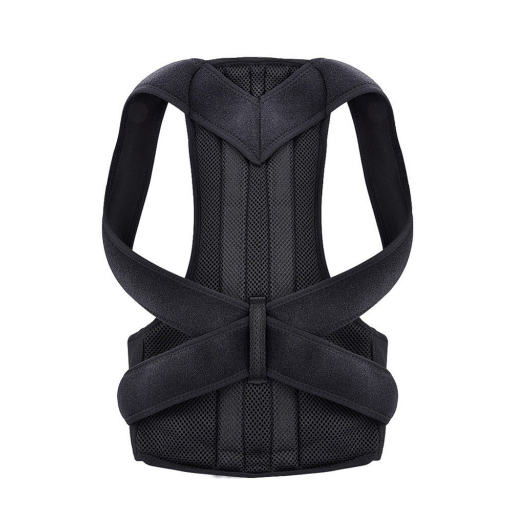 Adjustable Black Back Posture Corrector Shoulder Lumbar Spine Brace Support Belt Health Care for Men Women Unisex Main image
