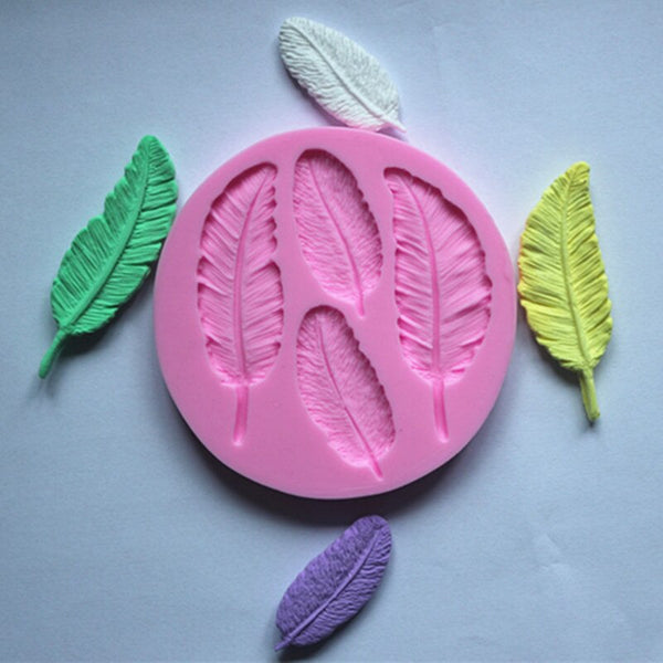 Feather Shape Collection 1 pc Cake Mold Silicone Fondant Soap Chocolate Decoration Mould Candy Jelly 3D Fondant Lace Mold