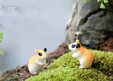 XBJ038 Landscape Mini 2pcs Cute Resin Crafts Decorations Simulation hamster gardening decorative Christmas Garden Decor
