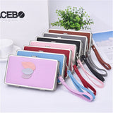 Tide leaf new long section of lychee pattern ladies wallet Korean casual lunch box clutch ladies' leather handbag purse