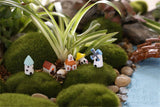 XBJ050 The windmill house 4pcs moss micro landscape decoration resin decoration creative arts and crafts Castle houses