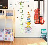 Cute tiger animals stack height measure wall stickers decal kids adhesive vinyl wallpaper mural baby girl boy room nursery decor