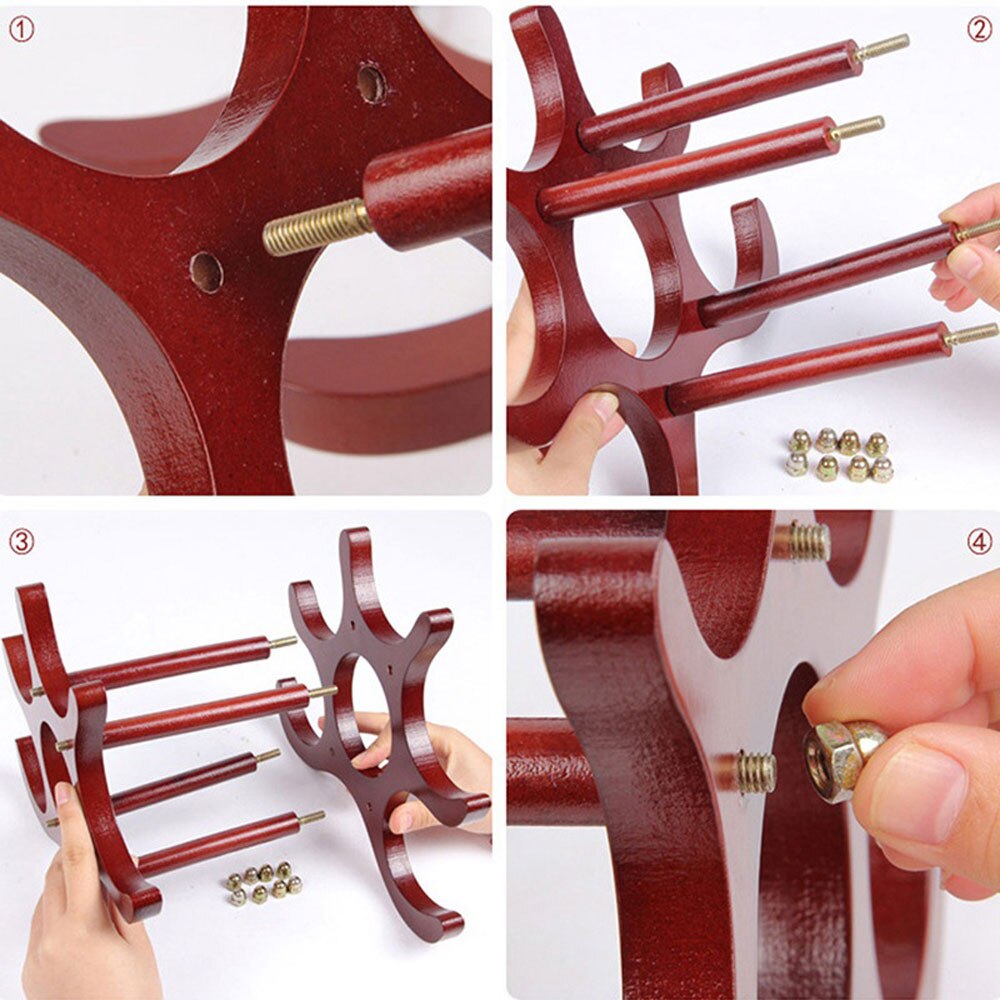 Creative Wooden Style Wine Rack 6 Pcs Wine Holders Wine Bottle Display Stand Organizer Bar Storage Racks