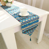 HELLOUOUNG Bohemia Cotton Linen Table Runner Cloth Tapestry 30x180cm Wedding Banquet Party Home Decor Blue Red 2 Size