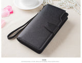 High-capacity candy-colored zipper wallet High quality Leather Handbag button Cross-shaped long section Wallets