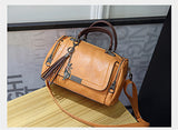 Woman Bags  Crossbody Bags For Women Retro Vintage Ladies Leather Handbags Women Tassel Shoulder Bag Female Zipper