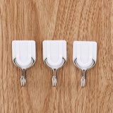6PCS Strong Adhesive Hook Wall Door Sticky Hanger Holder Kitchen Bathroom White hangers for clothes