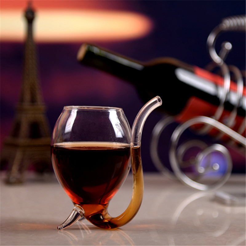 Special 300ml Red Wine Coffee Milk Mug with Straw Heat Resistant Tea Drink Mug Transparent Drinkware Perfect Craft Gift Main image
