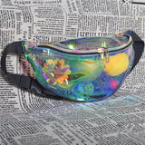 New Fanny Pack Multi-function Steam Punk Leg Fashion  Chest Bag Reflective Laser Shoulder Bag Women's Belt Waist Bag Pochete