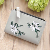 NEW women wallet small Embroidery Zipper Short Wallet Female Coin Purse Card Holders Handbag carteira feminina