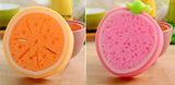 Cute Fruit Shape 4 pcs/set Microfiber Sponge Scouring Pad Cleaning Cloth Remove Stains Thickened Sponge Kitchen Tools