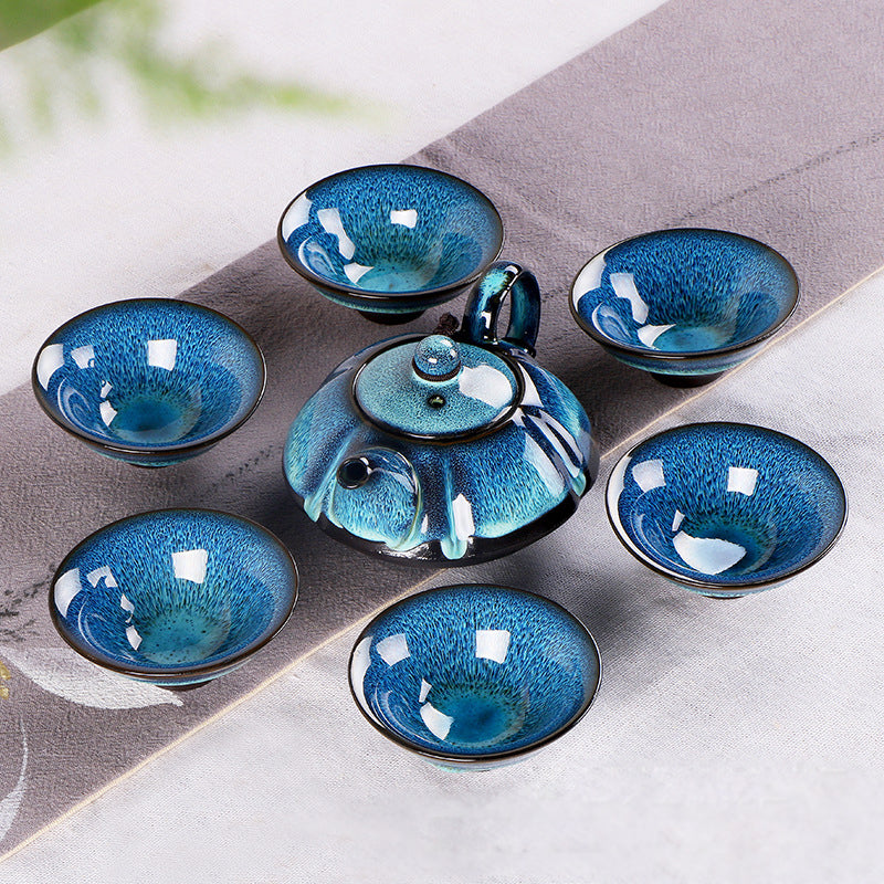 Starry sky tea set Include 6 cups 1 tea pot,Jingdezhen glaze Porcelain Brand Exquisite Set Kung Fu Tea Cup Main image