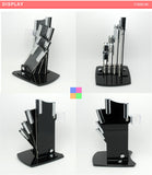 Beautiful acrylic kitchen ceramic knife holder, kitchen knife stand block for 3'' 4'' 5'' 6'' knives with one peeler